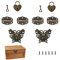 MOROBOR Antikes Schmuckkästchen, Schmetterling, Antik-Schloss, Schnappverschluss, Scharniere, Herz, Vorhängeschlösser mit Schlüssel, für DIY-Schmuckkästchen, Holzkoffer, Schmucktruhe,