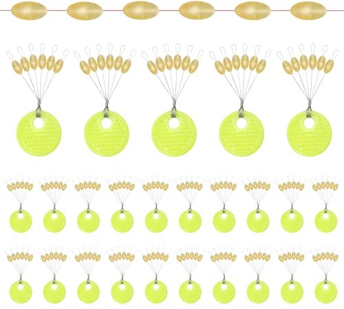XoeLLe 150 Stück Angeln Bobber Stopper, Gummistopper Angeln 6 in 1 Gummiperlen Schnurstopper Angelposen Angeln Forellen Stopper Sinker Stops Oval Posenstopper Posen Angeln Angelzubehör(M)