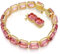 Swarovski Millenia Armband, Rosafarbenes, Vergoldetes Damenarmband mit Pinken Swarovski Kristallen