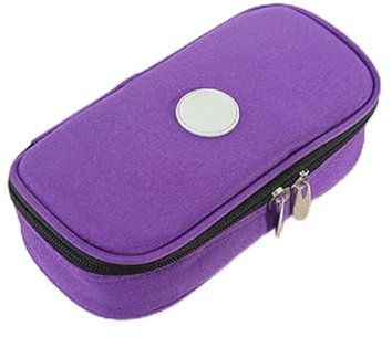 Medizin-Kühlschrank, tragbarer Insulin-Kühlbeutel, Eisbeutel, thermische Kühltasche, Kühlschrank, 4–24 Grad Celsius, Anzeige (Farbe: Lila, Größe: 0)