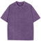 PADOLA T Shirt Uomo Cotone Maglietta Uomo Manica Corta Vintage Lavato Oversized Streetwear Camicia T Shirt Semplice(4 Viola,L)