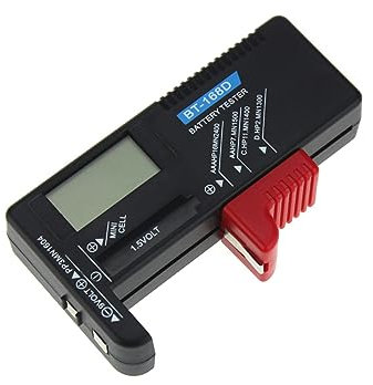 jojofuny Battery Tester Portable Volt Checker for Aa Aaa Button Cell Battery Capacity Tester Read Voltage