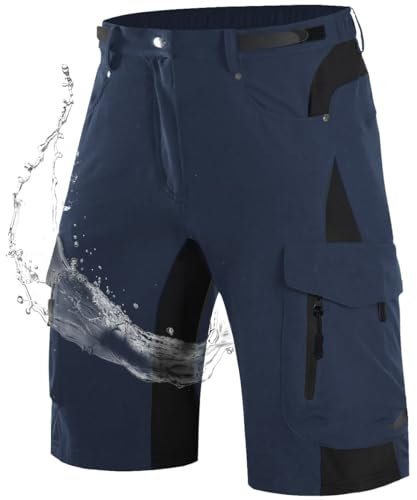 Wespornow Kurze Hosen Herren Cargo Shorts Herren mit 6 Taschen Arbeitshosen Männer Kurz Bermuda Wanderhose Fahrradhose Cargohose Chino Stretch Sommer Wandershorts MTB Hose (Marine, 4XL)