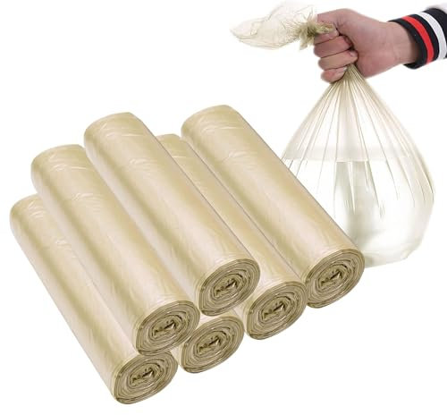 4 Gallon Bathroom Trash Bags,120 Count 6 Rolls Small Trash Garbage Bags, Strong Thin Material Disposable Trash Bags for Office, Home Waste Bin (4Gallon Gold, 120 Count)