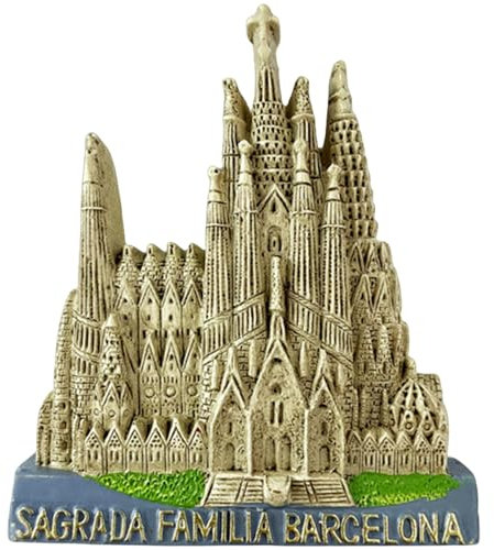 Imán para nevera de la Sagrada Familia Barcelona España, recuerdo de viaje en 3D, decoración de nevera, calcomanía magnética para decoración de nevera, colección artesanal