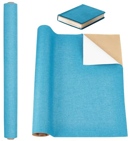 OLYCRAFT 100x43cm Selbstklebendes Bucheinbandtuch Dunkeltürkis Bucheinband Stoffoberfläche mit Papier hinterlegtes Buch Tuch DIY Buch Tuch Schutzhülle für Bucheinband Scrapbooking Album DIY Basteln