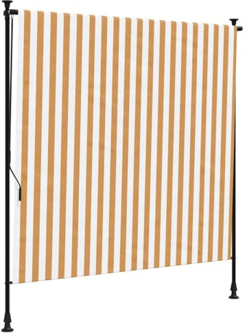 vidaXL Außenrollo Orange und Weiß 150x270 cm Stoff und Stahl