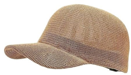 Gorra de béisbol de paja de verano ajustable para hombres y mujeres, caqui, 9 Year to adult