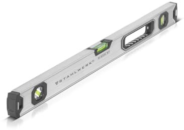 STAHLWERK Wasserwaage W-600 ST aus Aluminium mit 600 mm Länge magnetische Richtwaage | Magnet-Wasserwaage | Aluminium-Wasserwaage