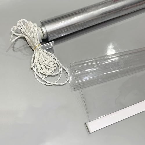 X1NGFU Transparent PVC Wasserdichter Rollo,wasserdichte durchsichtige Gartenrollo,winddichter Vorhang aus Kunststoff,Outdoor Seitenzug-Rollo,für Fenster Tür,Zuhause,Breite X Höhe (180cm x 200cm)