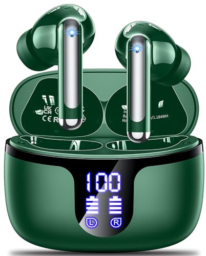 Bluetooth Kopfhörer,Kopfhörer Kabellos Bluetooth 5.3 in Ear mit 4 HD Mikrofon,2024 ENC Noise Cancelling Ohrhörer,42H Spielzeit mit LED-Anzeige,HiFi Stereo,IP7 Wasserdicht Headphones für Arbeit Sport
