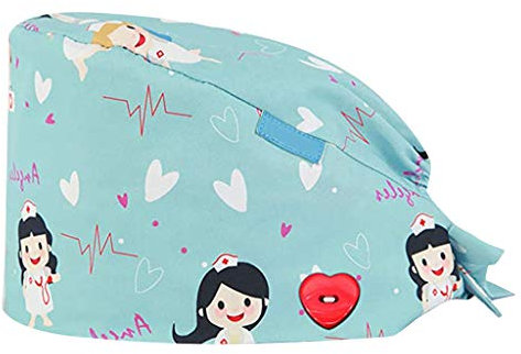 AIchenYW Fabric Surgical Caps Op Hood Cotton Surgical Cap Doctor Unisex Cap Hochwertig Modisch Schwesternkappe Attraktiver Schwesternhut. (Blue, One Size)