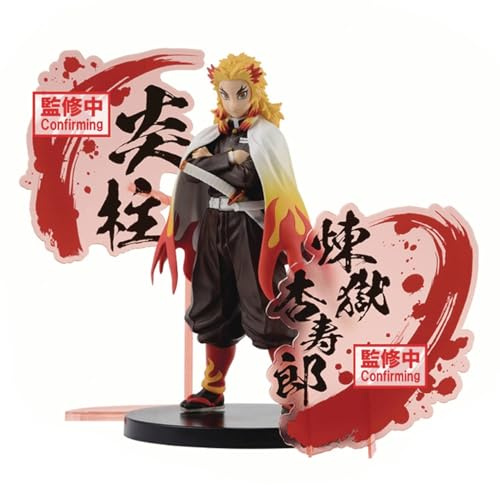 Rengoku Kyojuro Statue Mit Rotem Acryl 17 cm
