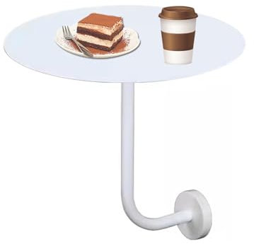 Bistrotisch, runder Cocktail-Bartisch mit Metallfuß, hoher Bistro-Kneipentisch, an der Wand montierter Theken-Bartisch in L-Form, Kaffee- und Getränketisch, moderner Cocktail-Sofa-Beistelltisch