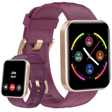 HUAKUA Smartwatch mit Telefonfunktion für Damen Herren,100+ Sportmodi Fitnessuhr mit Pulsmesser SpO2 Messung Schlafüberwachung Nachrichten für Android iOS
