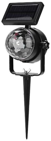 Hyuduo Party-Projektor-Licht, LED-Solar-Spot-Lichter, 7-Farben-Projektionslicht für den Außenbereich, Wasserdichtes Solarpanel, Festival-Feen-Spotlight, Lichterketten für den Außenbereich