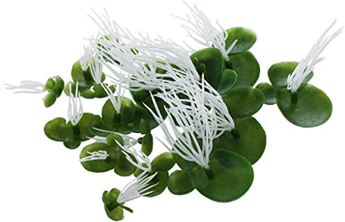 BFLKY 18 Stück Künstliche Wasserlinsen Schwimmend Realistisch Ganze Jahr Über Erhältlich Aquarium Fischglas Landschaft 3 Größen Grünes Blatt Mit Wurzel
