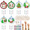 Nourdom Weihnachten Windspiel Bastelset Kinder,12 Stück Weihnachten Holz Windspiel Schneekristall Bastelset Bastelhandwerk zum Bemalen für Geschenk Winter Kreatives DIY Jungen Mädchen