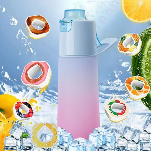 Trinkflasche mit Geschmack, 750ML Luft Wasserflasche mit 7 Pods, Air Bottle, Up Flasche mit Geschmack, Trinkflasche Geschmack, Water Bottle with Flavor, Wasserflasche mit Geschmack(G)