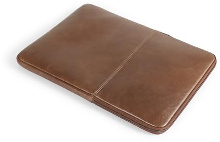 MegaGear Custodia in vera pelle per MacBook con cerniera - Sottile, protettiva ed elegante - Adatta per MacBook Air/Pro da 13/14 e 15/16