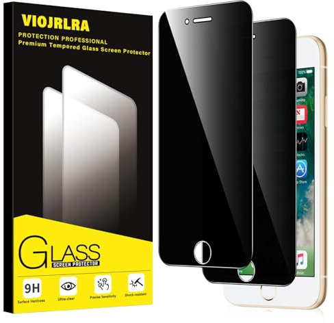 Viojrlra Verre Trempé Anti-Espion pour iPhone 8/iPhone SE 2020/iPhone 7/SE 2022 2 Pièce, 9H Dureté Privacy Anti-Spy Film en Verre Trempé, Anti-Rayures Confidentialité Protection Verre Anti-Espion