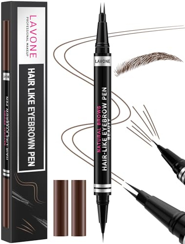 LAVONE Eyebrow Pencil, 2 in 1 Waterproof Eyebrow Pencil with Dual Tip Microblading Ultra Precise with Brush Ideal for Women with Natural Looking Eyebrows