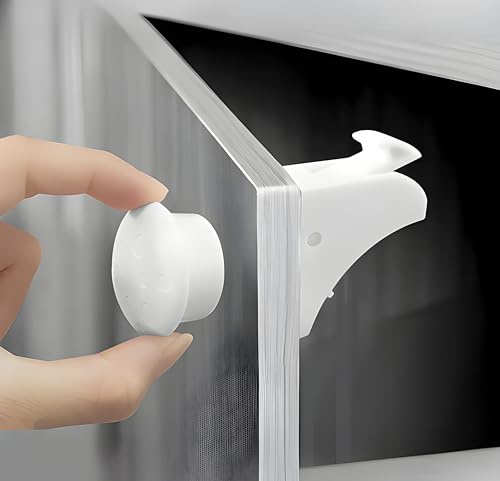 Magnetische Kindersicherung Schrankschlösser für Kinder Baby Proofing Küchenschränke & Schubladen Einfache Installation Weiß Kindersicherung (4 Schlösser + 1 Schlüssel)