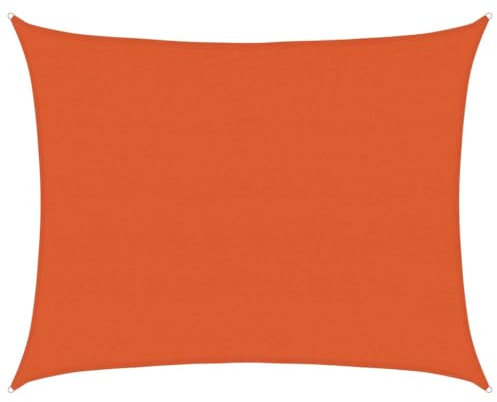 vidaXL Voile d'ombrage 160 g/m² rectangulaire Orange 6x7 m PEHD, Voile de Soleil, Voile d’ombrage, Store de Patio, Voile de Pare-Soleil