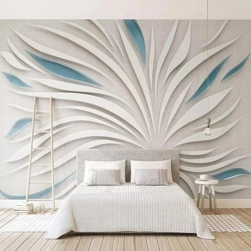 Abstrakte Dreidimensionale Weiß Blaue Streifen 3D Tapete Tapeten Büro Wohnzimmer Sofa Schlafzimmer TV Hintergrund Wand Dekoration-430cm×300cm