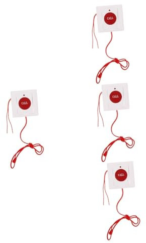 Uonlytech 4 Stück SOS Alarm Notfall Knopf Notfallknopf für Patienten geduldig Forderung deaktiviert Menschen älteres Alarmsystem Schaltfläche „Hilfe aufrufen“. Alarmknopf Notruftaste Plastik