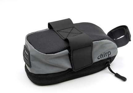 Chirp Reflex Satteltasche M universelle Klettbefestigung wasserabweisend 0,6L Volumen mit reflektierendem Material, Farbe:schwarz, Größe:0,6 Liter