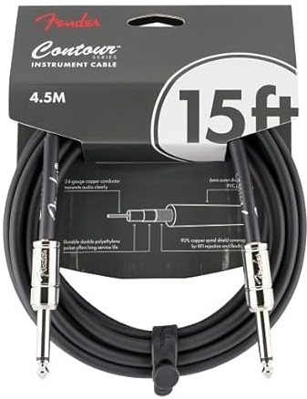 Fender 15' Contour Instrument Cable, Black