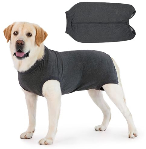 Cyponpy Combinaison Chien avec Fermeture éclair Body Chien Post Operatoire Femelle Male Chemises pour Chiens Après Opération Body Stérilisation Chienne Alternative au Collerette Chiens Castration