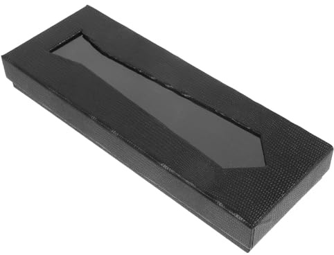 DECHOUS Schwarze Krawattenbox mit Schlangenlederoptik Reiseetui und Organizer für Herren Aufbewahrungskoffer für Krawatten Einstecktücher und Accessoires Stabile Kartonbox Geschenkidee