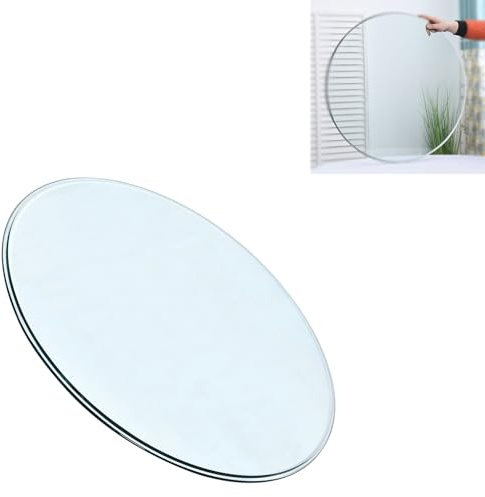 Table de terrasse Ronde en Verre trempé (38-42-50-58-60 cm), épaisseur 1/2, Surface épais, Protection des Meubles, Transparent(100cm(39IN))