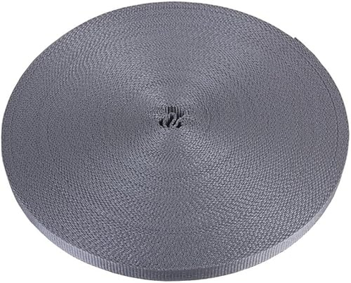 Cinta Persiana Gris 18 mm. Rollo 50 Metros - Color Gris Plomo | Cuerda de repuesto para Carretes de Persiana | Resiste los Rayos UV - Cinta Recogedor Persiana 18 mm x 50 metros