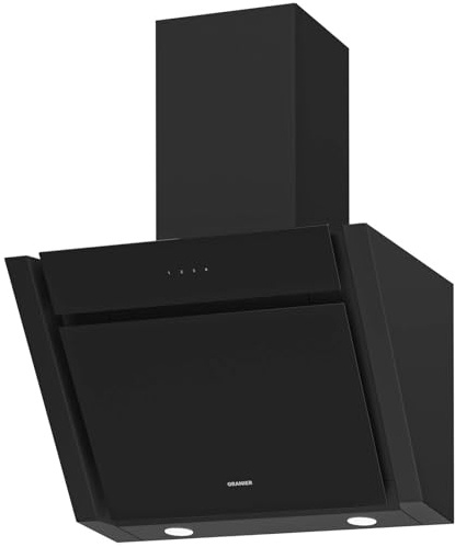 Oranier Wandhaube 60 cm MEBA Kopffrei schwarz - Dunstabzugshaube inkl. Plasmafilter & Schacht - Umluft Abluft umstellbar - Küchenhaube mit 3 Leistungsstufen, LED Beleuchtung & Touch Bedienung