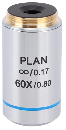 XUMIUZIY Plan Infinity 60X Objective Lens 20.2mm, RMS Achromatic Biological Microscope Lens Accessory