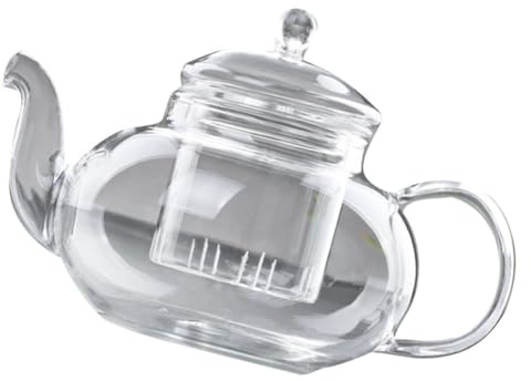 Warmhm Théière Résistante à Haute Température en Verre Borosilicaté 600ml Filtre Intégré, Facile à Nettoyer, Famille Activités en Plein Air