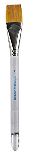 Winsor & Newton Series 995 Aquarelle Golden Nylon Short Handle Brush-Flat Wash 1