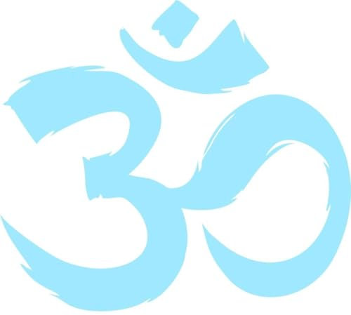 CLICKANDPRINT Aufkleber » Om Zeichen, 20x17,8cm, Glasdekor Frosted Glass lichtblau • Dekoaufkleber/Autoaufkleber/Sticker/Decal/Vinyl