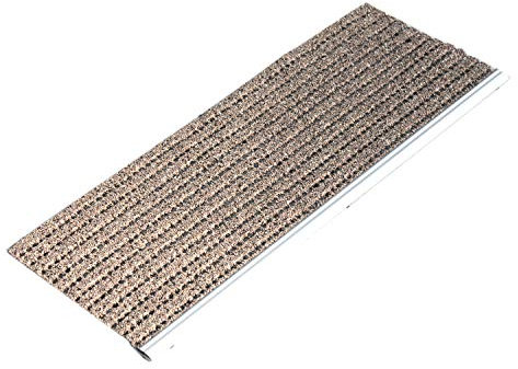 Kettelservice-Metzker Sicherheits-Stufenmatte mit Aluprofil, Antirutschmatte für den Außenbereich Beige 65x24cm, witterungsbeständig