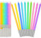 BBTO 100 Stücke Regenbogen Geburtstag Kerzen Bunte Kuchen Kerzen Lange Dünne Cupcake Kerzen für Party Hochzeit Geburtstagstorte Dekoration Lieferungen