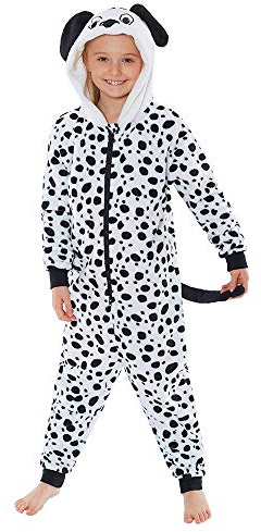 Animal Crazy Onesie Girls Boys Kids Childrens Fleece Onesies Jumpsuit Playsuit One Piece UK Seller - Dalmatian Tail - 13 Years