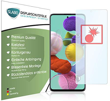 Slabo 2 x Panzerschutzfolie für Samsung Galaxy A51 Panzerfolie Displayschutzfolie Schutzfolie Folie Shockproof KLAR