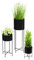 3PC Tall Contemporary Indoor & Outdoor Flower Plant Pot Holders & Hairpin Stands - BLACK