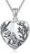 LONAGO 925 Sterling Silber Personalisiertes Foto Medaillon das Bilder Wolf und Mädchen Herz Medaillon Anhänger Halskette Schmuck Hält