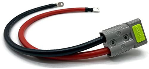 eXODA Connettore batteria 175A 1AWG 35mm2 cavo 50 cm rosso e nero con capocorda M10