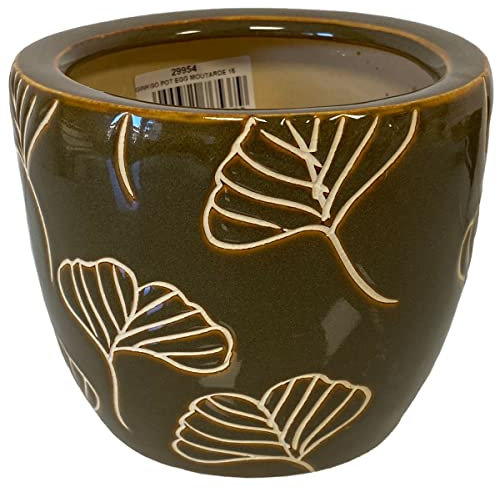 Décolines Cache Pot Jaune Ginkgo en Terre Cuite 18 cm