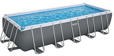 Bestway Power Steel Above Ground Pool - Oval Swimming Pool Set - With Realistic Wooden Panel Printing, 20ft
